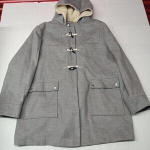 ASOS Skirted Duffle Coat Swing Jacket‎ Hooded Toggle Women's Plus Size 26 Gray